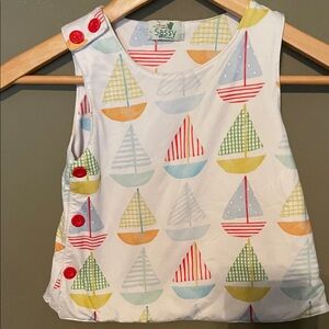 Kids Sailboat Print Top - Multicolor A6
